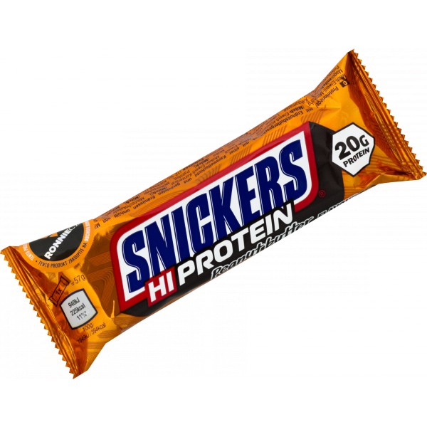 Snickers HiProtein Bar - 57 g, arašídové máslo 2 arašídy-brownie