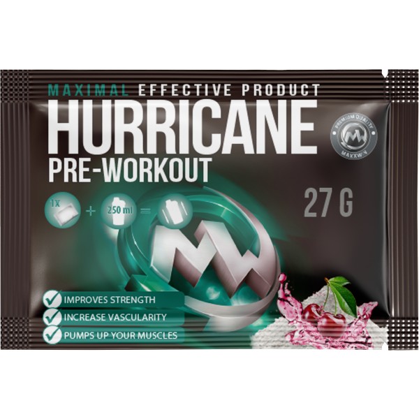Hurricane Pre-Workout - 27 g, višeň 1 Hurricane Pre-Workout - 27 g