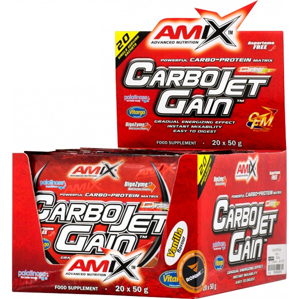 CarboJet Gain - 1000 g, jahoda 3 CarboJet Gain - 20x 50 g
