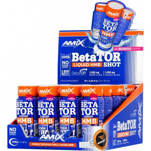 BetaTOR Liquid HMB Shot - 20x 60 ml, červené plody 1 BetaTOR Liquid HMB Shot - 20x 60 ml