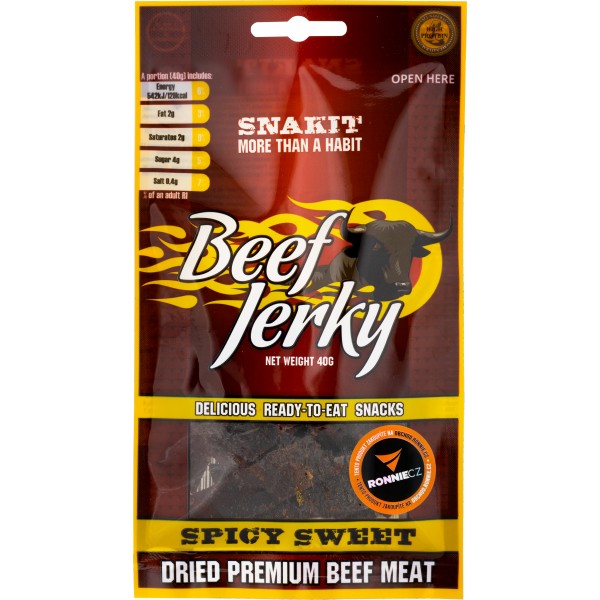 Sušené maso Snakit Beef Jerky - 40 g, tradiční 3 Sušené maso Snakit Beef Jerky - 40 g, tradiční - Obrázek 3
