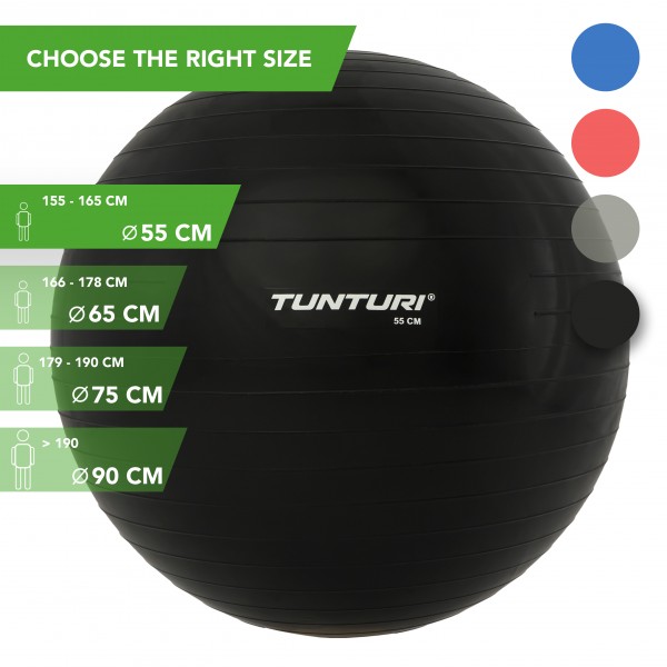 Gymnastický míč Tunturi - 90 cm - stříbrný 6 Gymnastický míč Tunturi - 90 cm - stříbrný - Obrázek 6