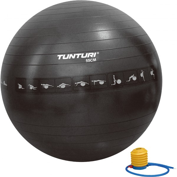 Gymnastický míč Tunturi zesílený - 55 cm - černý 1 Gymnastický míč Tunturi zesílený - 55 cm - černý