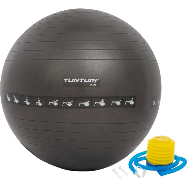 Gymnastický míč Tunturi zesílený - 55 cm - černý 2 Gymnastický míč Tunturi zesílený - 55 cm - černý - Obrázek 2