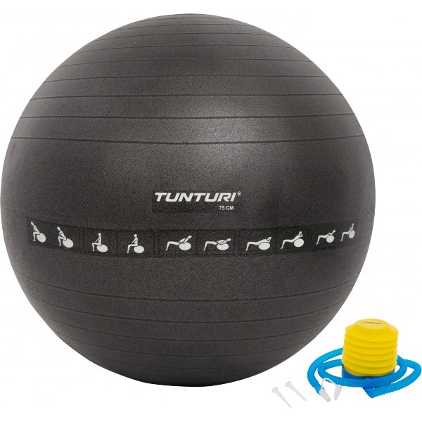 Gymnastický míč Tunturi zesílený - 55 cm - černý 3 Gymnastický míč Tunturi zesílený - 55 cm - černý - Obrázek 3
