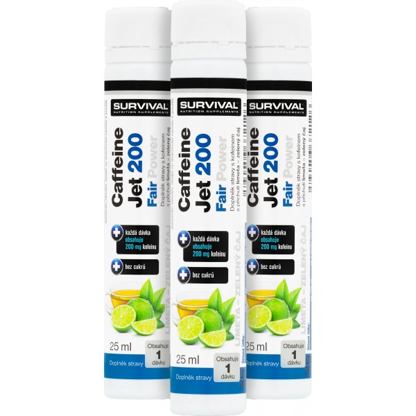 Caffeine Jet 200 Fair Power (monodózy) - 25 ml, limeta-zelený čaj 2 limeta-zelený čaj