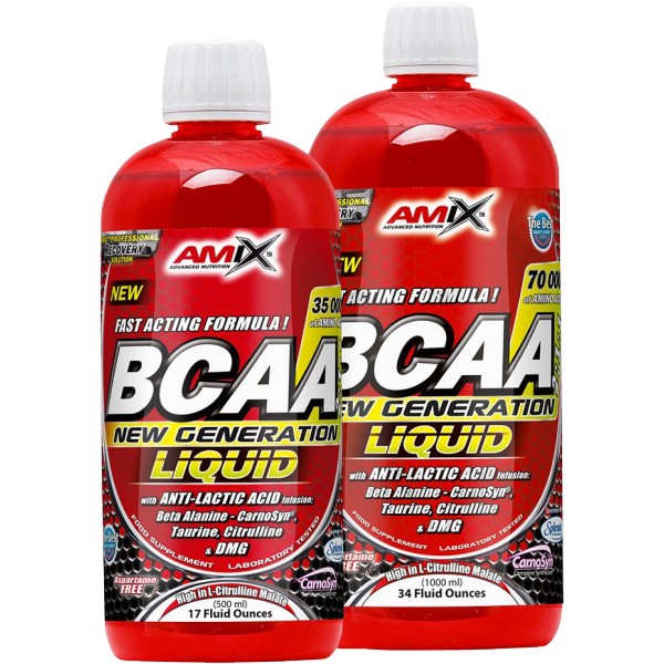 BCAA New Generation Liquid - 1000 ml, malina 2 ovocný punč