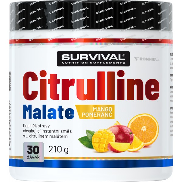 Citrulline Malate - 525 g, mango-pomeranč 3 jahoda-citron