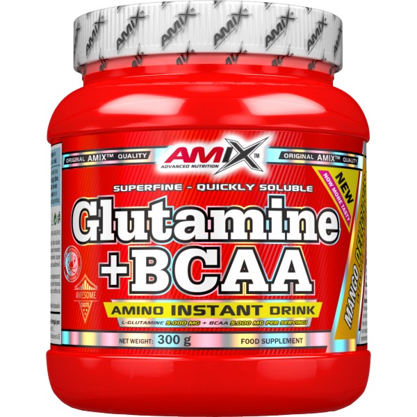 Glutamine + BCAA Powder - 300 g, citron-limeta 2 mango