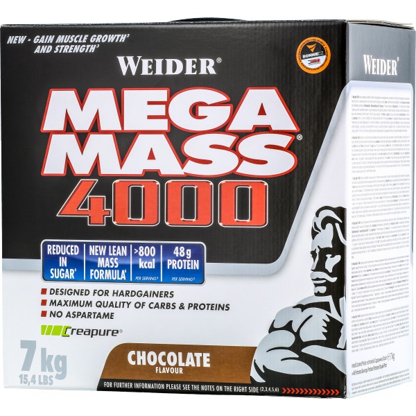Mega Mass 4000 - 3000 g, jahoda 2 čokoláda