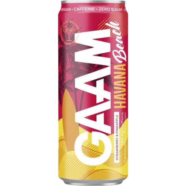 Energetický nápoj GAAM Energy - 330 ml, bílá broskev 1 Energetický nápoj GAAM Energy - 330 ml