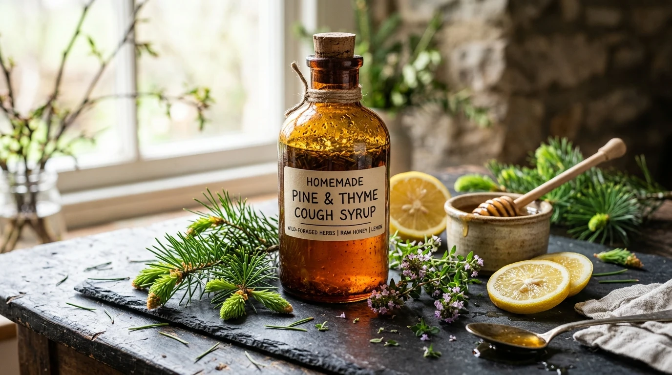 Přírodní sirup na kašel a posílení imunity: Tradiční recepty z jitrocele, smrkových výhonků a tymiánu 10 Přírodní bylinný sirup na kašel a podporu imunity